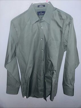 Bouringson Olive Green Long-Sleeve Dress Shirt – Tailored Classic